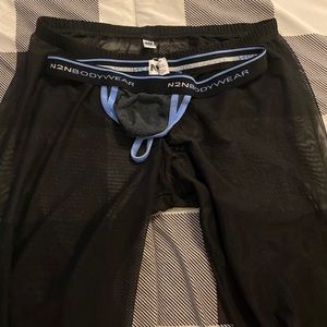 N2N Bodywear Thong and mesh lounge pants